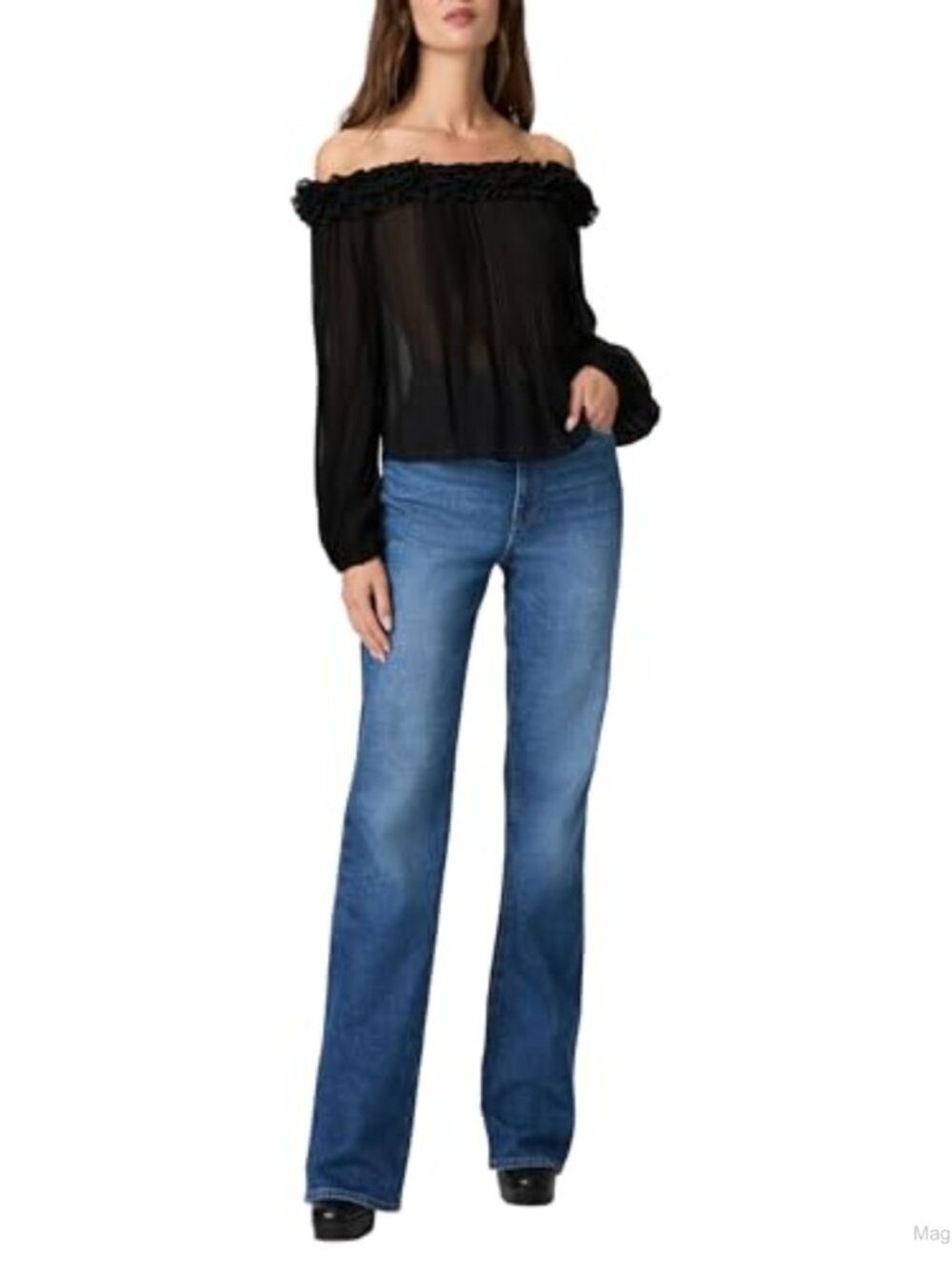High Rise Bootcut Jeans Cotton Elastane Denim Pants